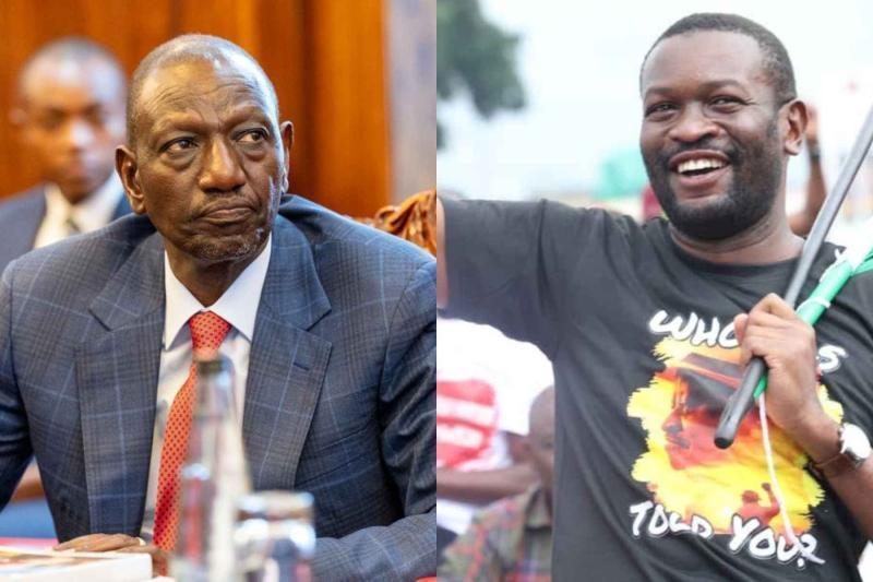 Collagephoto of President William Ruto and Nairobi Senator Edwin Sifuna.